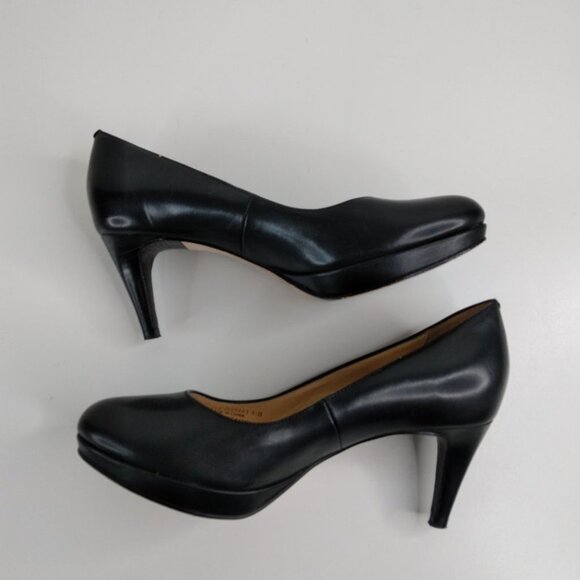 Cole Haan 4.5B Chelsea Leather Pumps Womens Platform Heels Shoes Black Slip On - Picture 11 of 15